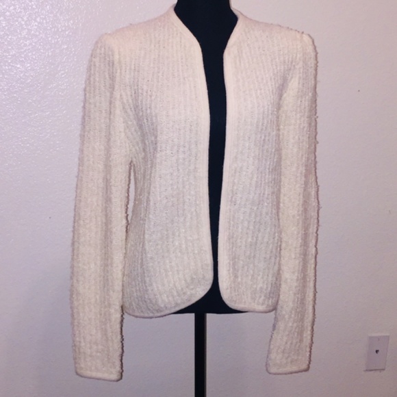 Cream/ivory medium weight knit open cardigan - Picture 5 of 7